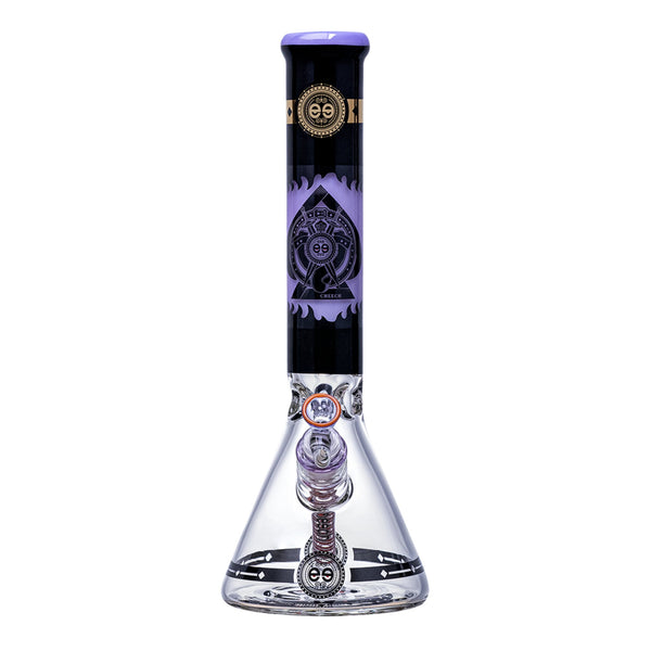 Cheech Glass 14" Milky Purple Protect The Crest Beaker (CHE-188) - SmokeTime
