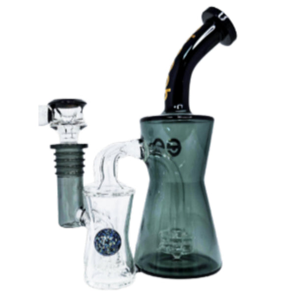 Cheech Glass 8” Black Double Recycler With Gift Box (CA-065) - SmokeTime