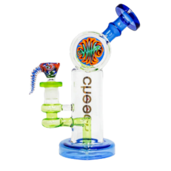 Cheech Glass 8” Blue Multicolor Waterpipe With Gift Box (CA-062) - SmokeTime
