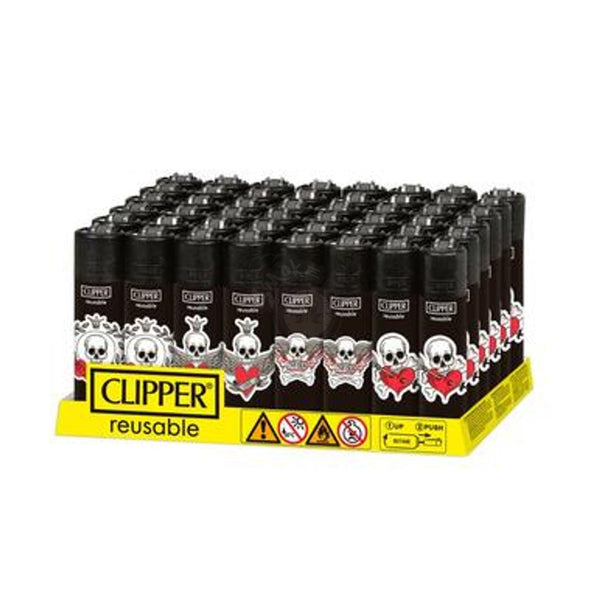 Clipper B&W Skull Series Lighters - SmokeTime
