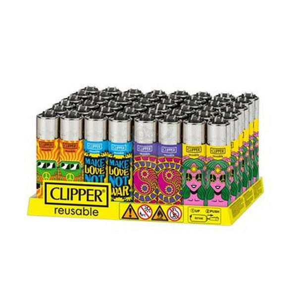 Clipper Hippie Colorful Lighters - SmokeTime