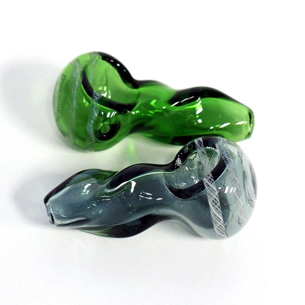 Colored Glass 2.5" Twisty Spoon Pipes (GP1623AST) - SmokeTime
