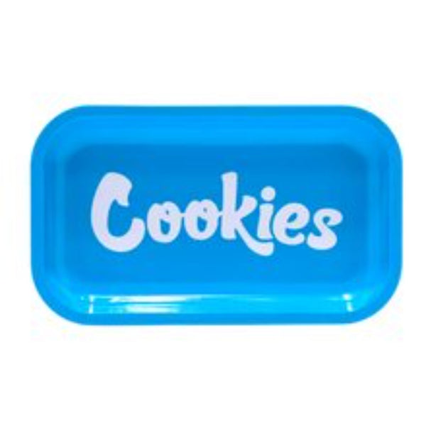 Cookies Blue Metal Rolling Tray - Medium - SmokeTime