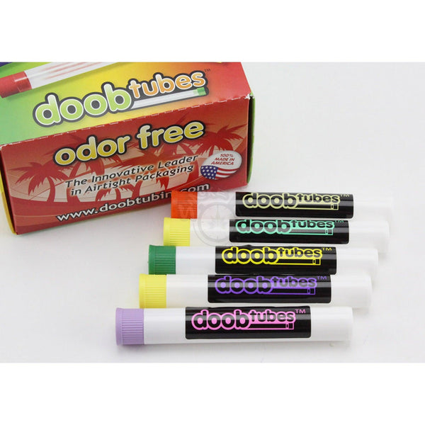 Doob Tubes - Small - White Tube With Colored Logo - SmokeTime