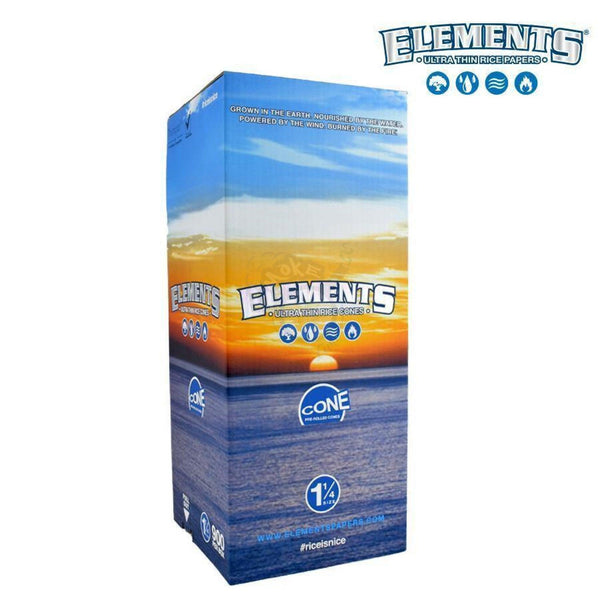 Elements Rolling Papers Pre-Rolled Cones 1-1/4 Size 900/pack - SmokeTime