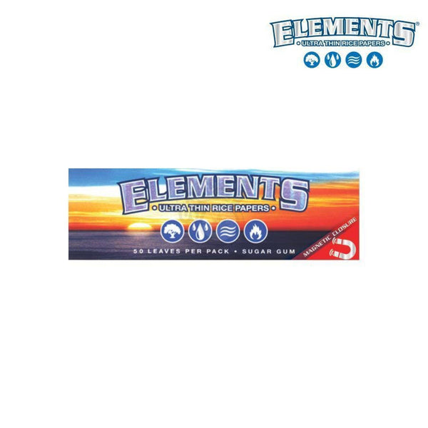 Elements Ultra Thin Rice Papers - 1-1/4 Size 50/pack - SmokeTime