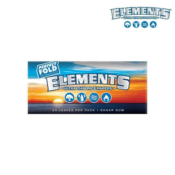 Elements Ultra Thin Rice Papers - 1-1/4 Size Perfect Fold 50/pack - SmokeTime