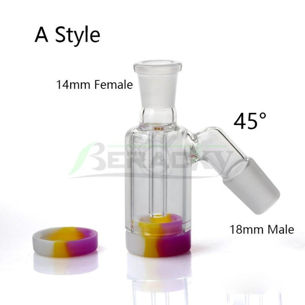 Glass Ash Catcher with 10ML Silicone Container Reclaimer - SmokeTime