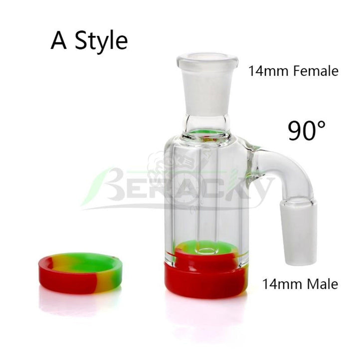 Glass Ash Catcher with 10ML Silicone Container Reclaimer - SmokeTime