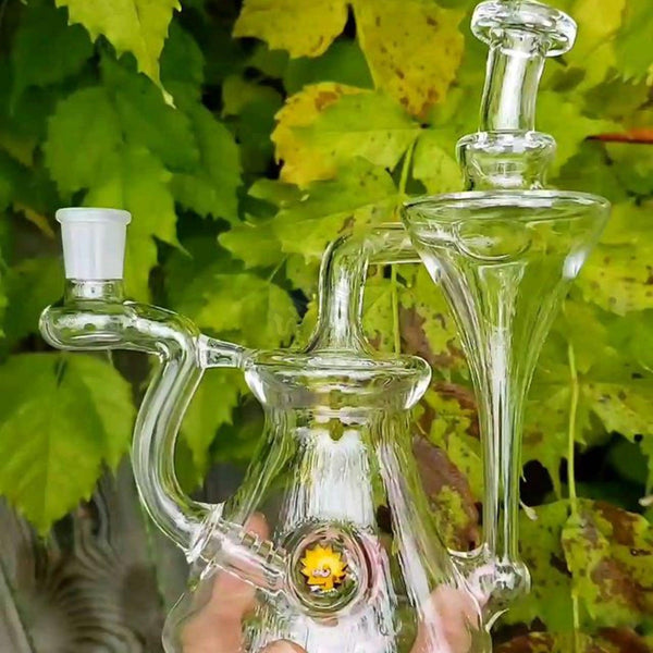 Green Belt Glass Clear Recycler With Millie - SmokeTime