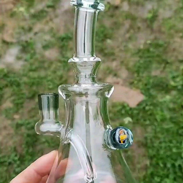 Green Belt Glass Color Accented Mini Tube With Millie - SmokeTime