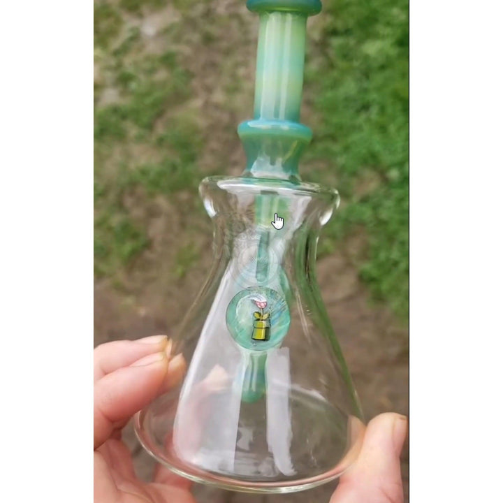 Green Belt Glass Partial Colour Mini Tube - SmokeTime