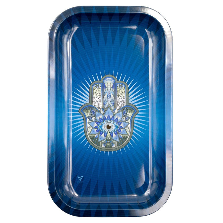 Hamsa Blue Metal Tray - SmokeTime