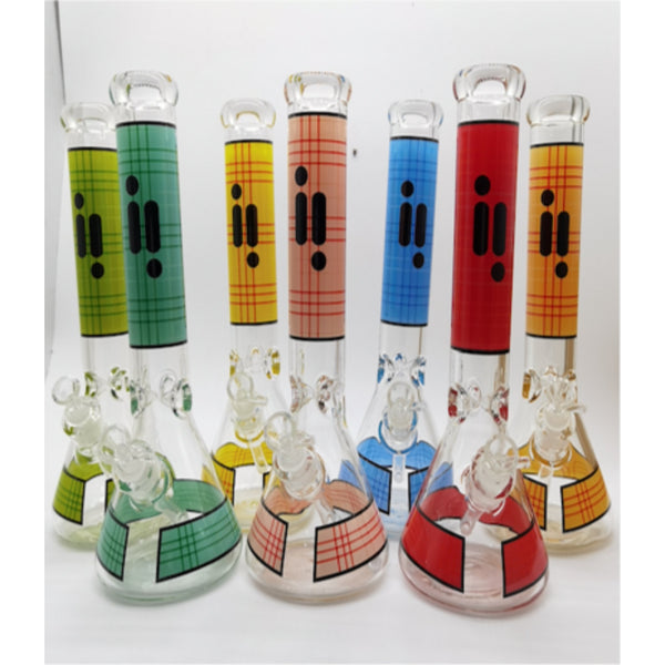 Infyniti 14" Plaid Beaker - Assorted Colors (GP1598AST) - SmokeTime