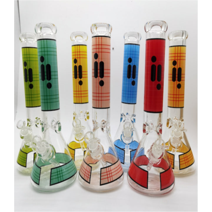 Infyniti 14" Plaid Beaker - Assorted Colors (GP1598AST) - SmokeTime