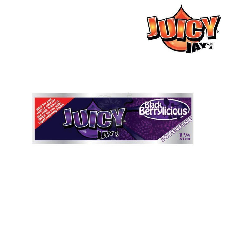 Juicy Jays Superfine Black Berrylicious 1-1/4 Size 32/pack - SmokeTime