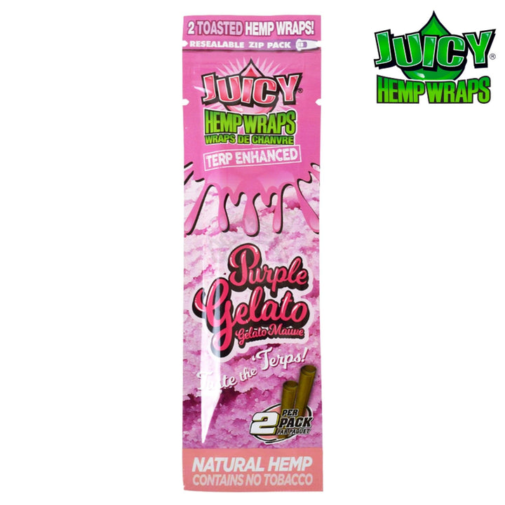 Juicy (Juicy Jays) Hemp Wraps Terp Enhanced Purple Gelato 2/pack - SmokeTime