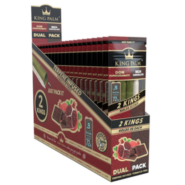 King Palm Wraps King Size Dual Pack Pomegranate and Rich Chocolate 2/pack - SmokeTime