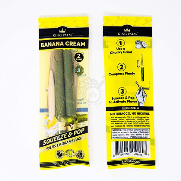 King Palm Wraps Mini Size Rolls Banana Cream Flavor 2/pack - SmokeTime