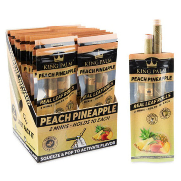 King Palm Wraps Mini Size Rolls Peach Pineapple Flavor 2/pack - SmokeTime