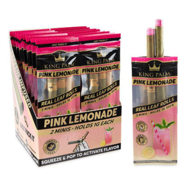 King Palm Wraps Mini Size Rolls Pink Lemonade Flavor 2/pack - SmokeTime