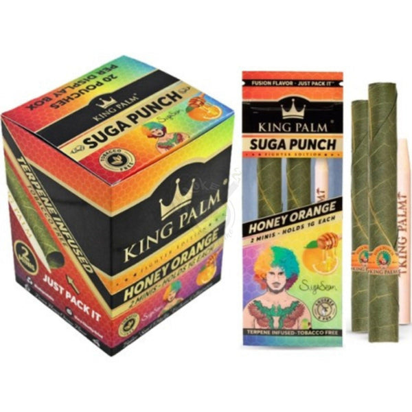 King Palm Wraps Mini Size Rolls Suga Punch Honey Orange Flavor 2/pack - SmokeTime