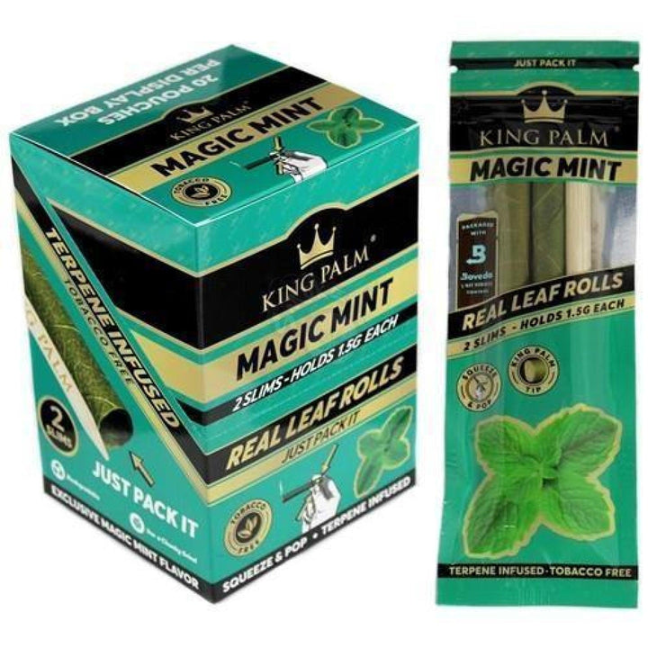 King Palm Wraps Slim Size Rolls Magic Mint Flavor 2/pack - SmokeTime