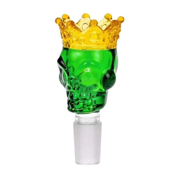 Large Glass Crown Skull Bowl 14mm - SmokeTime