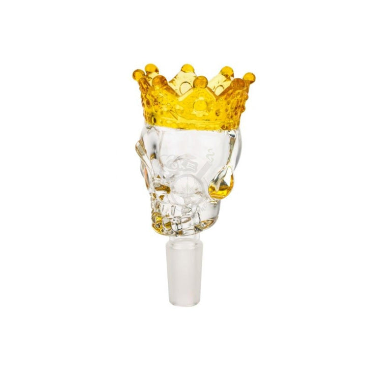 Large Glass Crown Skull Bowl 14mm - SmokeTime