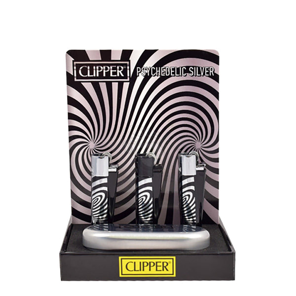 Metal Clipper Lighter - Psychedelic Silver - SmokeTime