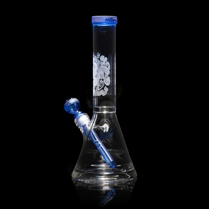 Milkyway Glass 14" Coat Of Arms Beaker Blue (MK-038) - SmokeTime