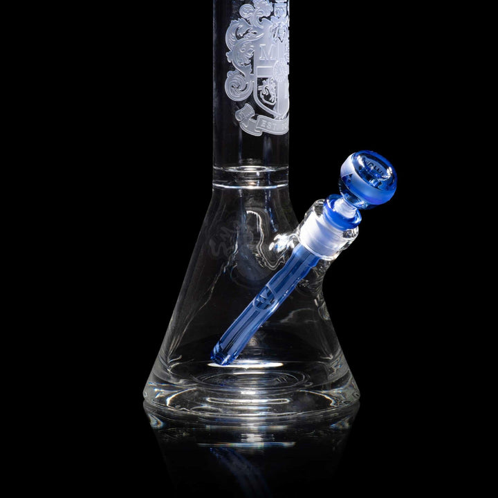 Milkyway Glass 14" Coat Of Arms Beaker Blue (MK-038) - SmokeTime