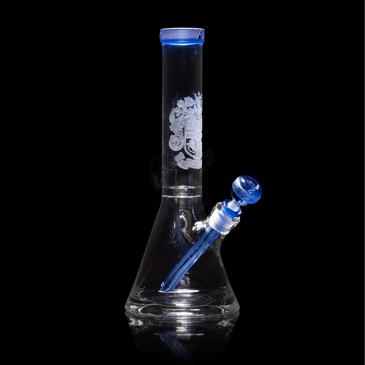 Milkyway Glass 14" Coat Of Arms Beaker Blue (MK-038) - SmokeTime