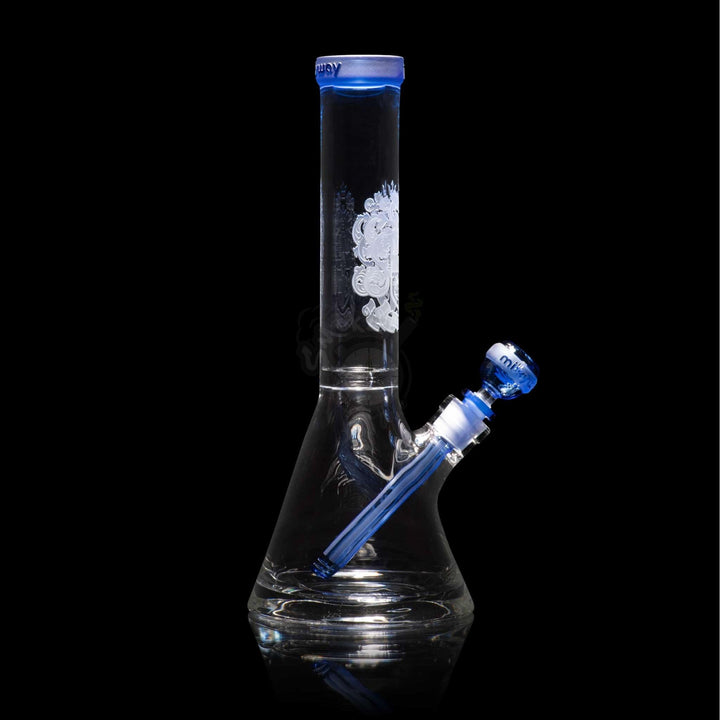 Milkyway Glass 14" Coat Of Arms Beaker Blue (MK-038) - SmokeTime