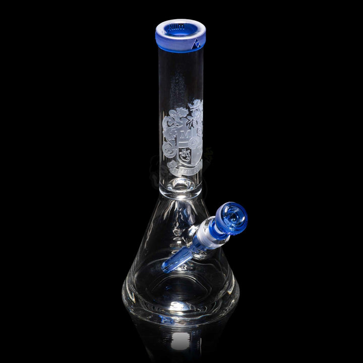 Milkyway Glass 14" Coat Of Arms Beaker Blue (MK-038) - SmokeTime