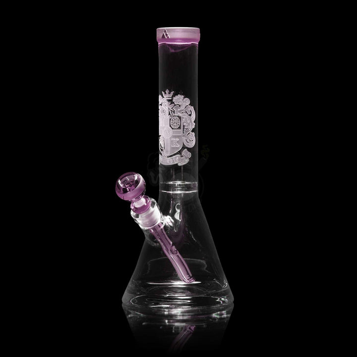 Milkyway Glass 14" Coat Of Arms Beaker Pink (MK-037) - SmokeTime