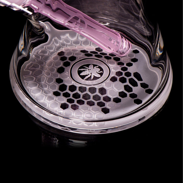 Milkyway Glass 15" Pink Bee Hive Beaker (MK-105) - SmokeTime