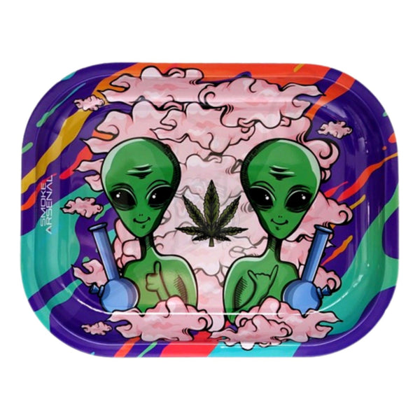Outta This World Alien Metal Rolling Tray - Small - SmokeTime