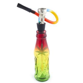 Rasta Bottle Glass Bubbler (GB-3RE) - SmokeTime