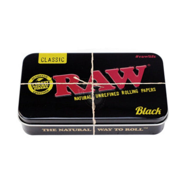 RAW Black Metal Tin Case - SmokeTime