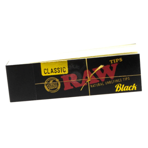 RAW Black Perorated Tips 50/Pack - SmokeTime