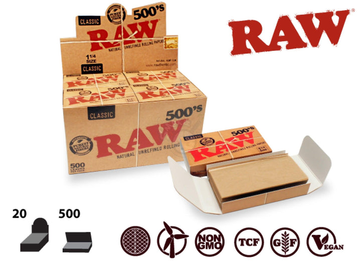 RAW Classic 1-1/4 Size 500/pack - SmokeTime