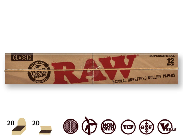 RAW Classic 12" - 20/pack HUGE Papers - SmokeTime