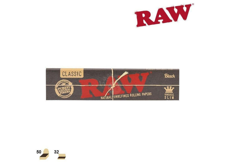 RAW Classic Black King Size Slim 32/pack - SmokeTime