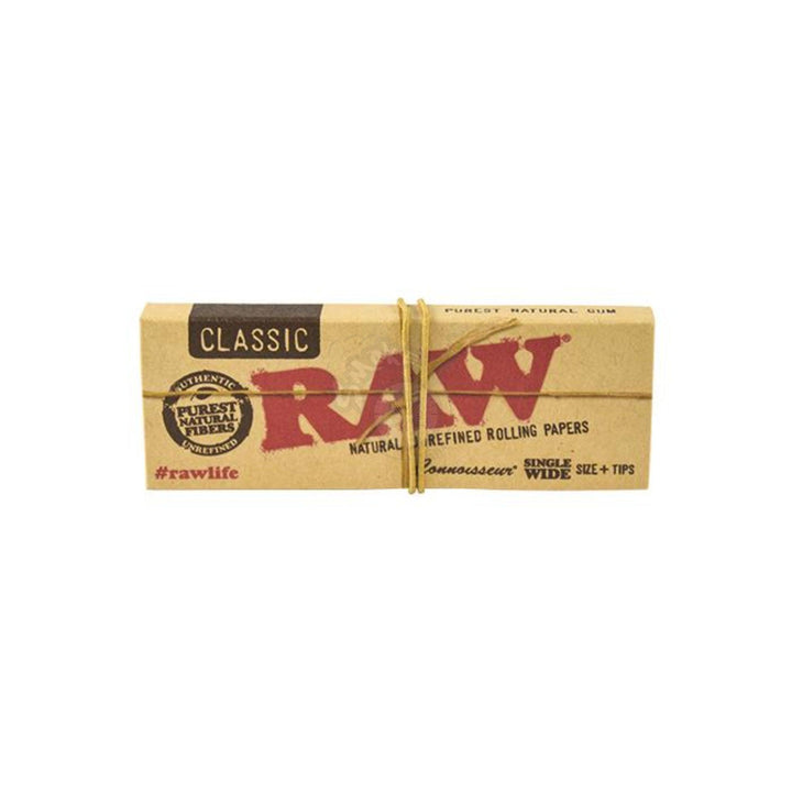 RAW Classic Connoisseur with Tips - Single Wide - SmokeTime