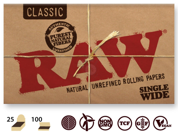 RAW Classic Single Wide Double Window 100/pack - SmokeTime