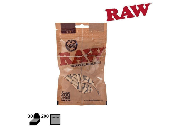 RAW Filters Cellulose (Slim) 200/pack - SmokeTime