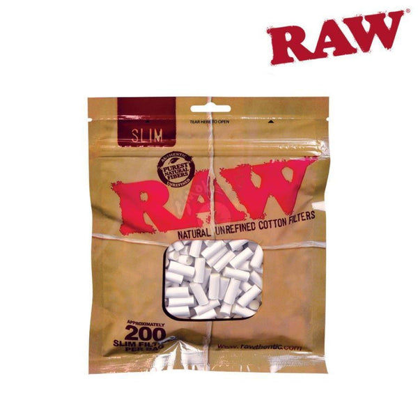 RAW Filters Cotton Slim 200/pack - SmokeTime