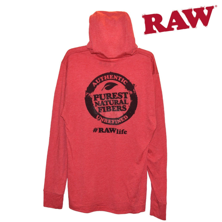 RAW LIGHTWEIGHT SLIM HOODIE RED - SmokeTime