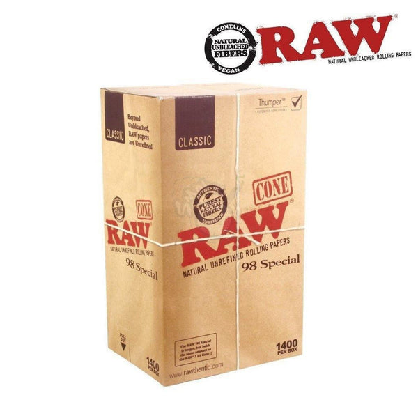 RAW Natural Cones Pre-Rolled 98 Special Box 1400 - SmokeTime